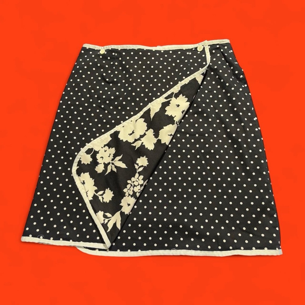J.G Hook Polka Dot / Floral Reversible Midi Skirt Size 12